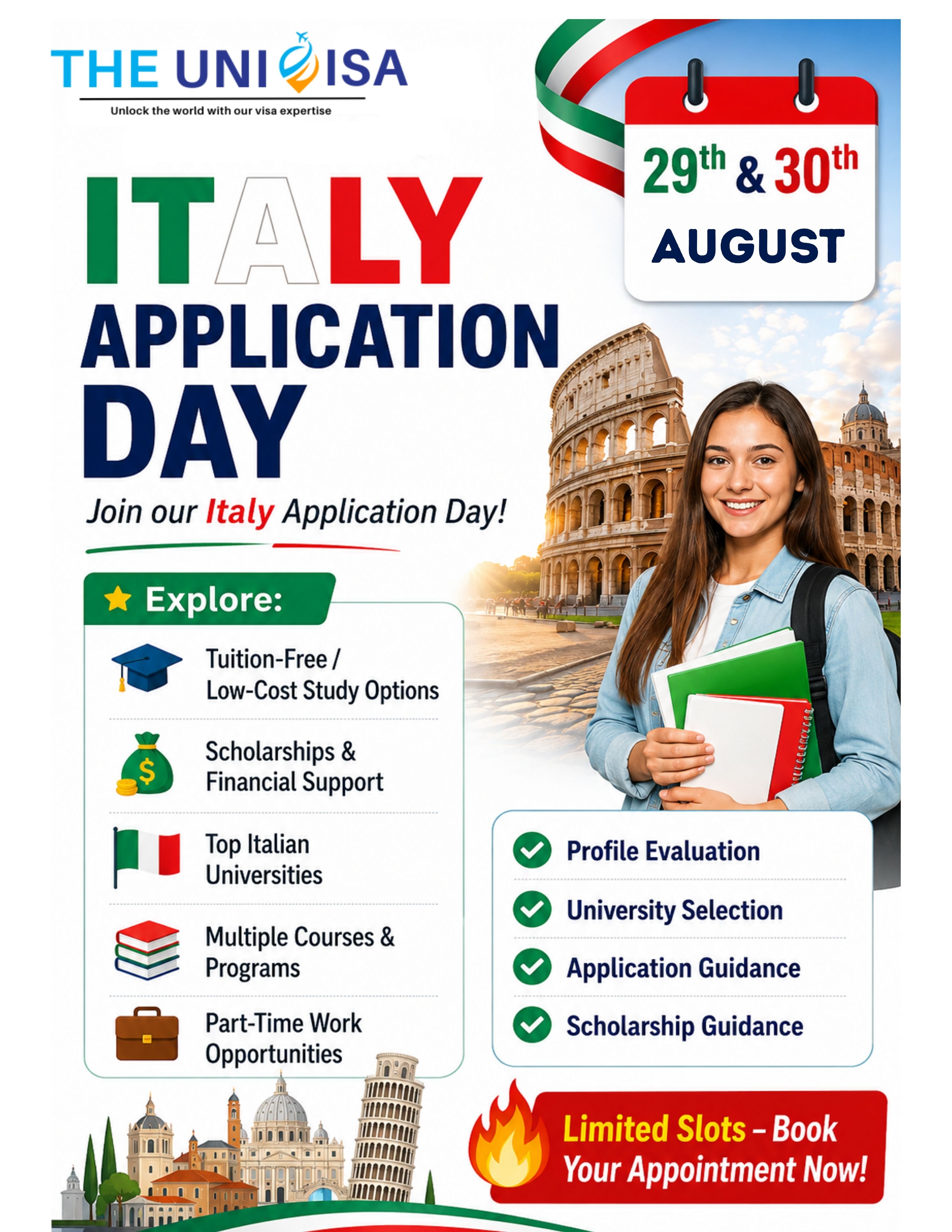 Italy Application Day - 29th and 30th August